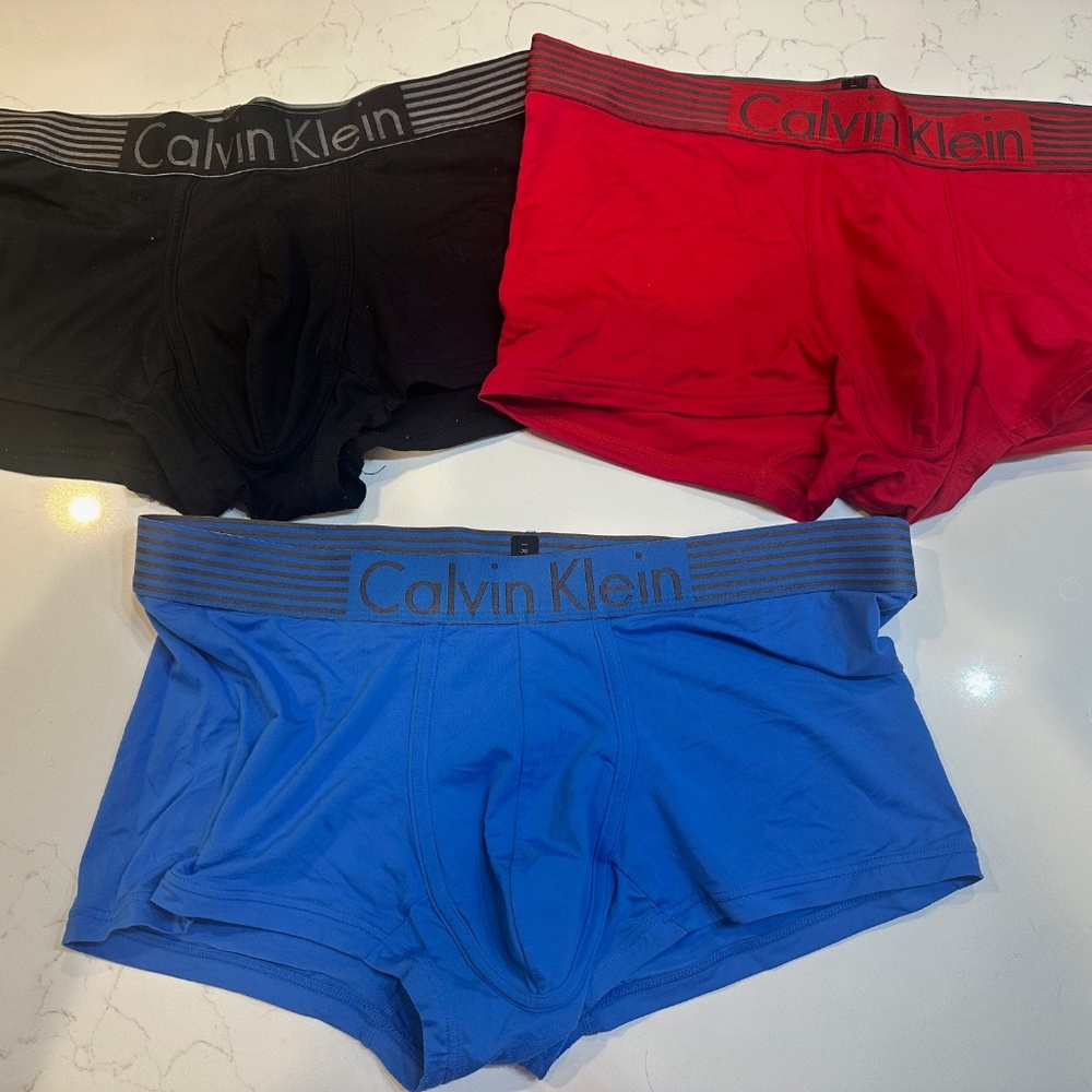 Lot of 3 - Calvin Klein CK Microfiber Trunks Underwear - Large